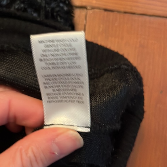 Fuzzy sweatshirt women’s Small shiny festive navy/black - Picture 6 of 6